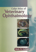  Color Atlas of Veterinary Ophthalmology   (Gelatt) Blackwell Publishing, 2001   This incredible atlas, filled with 500 full-color pictures, provides a visual depiction of the common ophthalmic conditions and diseases found in all common domestic and exot