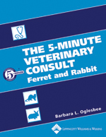  The 5-Minute Veterinary Consult: Ferret and Rabbit  (Oglesbee) Blackwell Publishing, 2006   The book is divided into topics based on presenting problems and diseases. Features include:      * Topics listed alphabetically     * Each topic complete; little