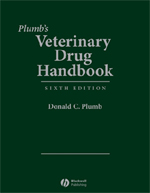  Veterinary Drug Handbook - 6th Ed.   (Donald C. Plumb) Wiley-Blackwell, May 2008   The Sixth Edition of this bestselling handbook includes over 70 new drug monographs, as well as updated dosages and information for older monographs. A separate section on